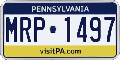 PA license plate MRP1497