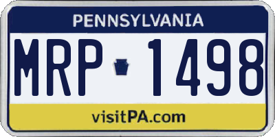 PA license plate MRP1498