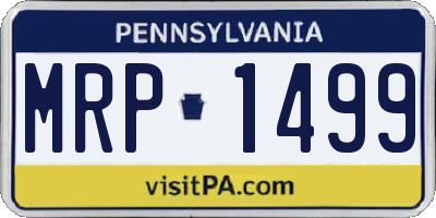 PA license plate MRP1499