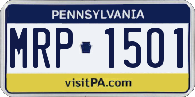 PA license plate MRP1501