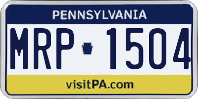 PA license plate MRP1504