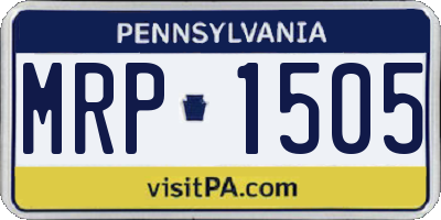 PA license plate MRP1505
