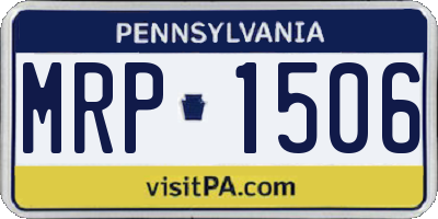 PA license plate MRP1506