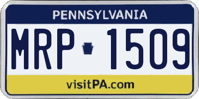 PA license plate MRP1509