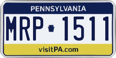 PA license plate MRP1511