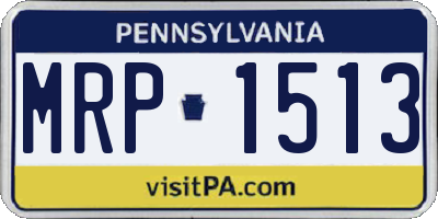 PA license plate MRP1513