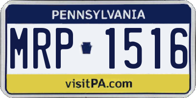 PA license plate MRP1516