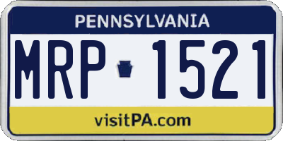 PA license plate MRP1521
