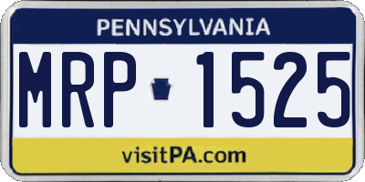 PA license plate MRP1525