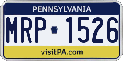 PA license plate MRP1526