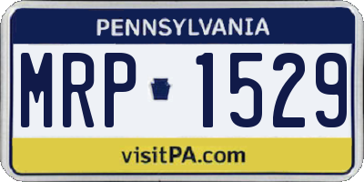 PA license plate MRP1529