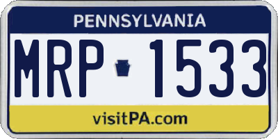 PA license plate MRP1533
