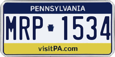 PA license plate MRP1534