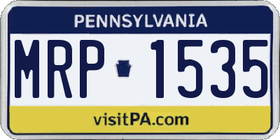 PA license plate MRP1535
