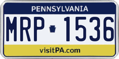 PA license plate MRP1536