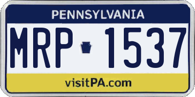 PA license plate MRP1537
