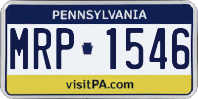 PA license plate MRP1546