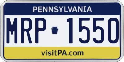 PA license plate MRP1550