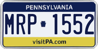 PA license plate MRP1552