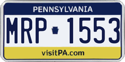 PA license plate MRP1553