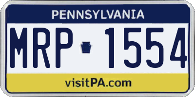 PA license plate MRP1554