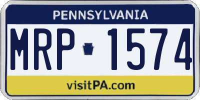 PA license plate MRP1574