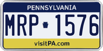 PA license plate MRP1576