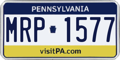 PA license plate MRP1577