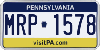 PA license plate MRP1578