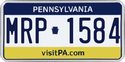 PA license plate MRP1584