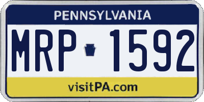 PA license plate MRP1592