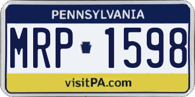 PA license plate MRP1598