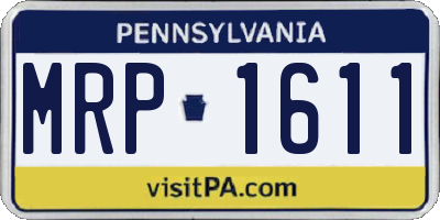 PA license plate MRP1611