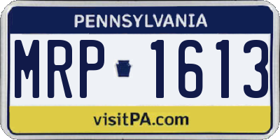 PA license plate MRP1613