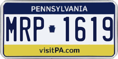PA license plate MRP1619