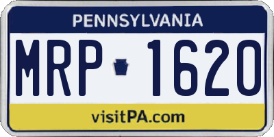 PA license plate MRP1620