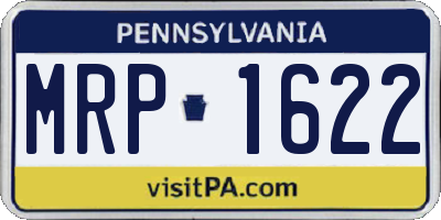PA license plate MRP1622