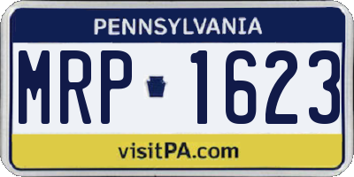 PA license plate MRP1623