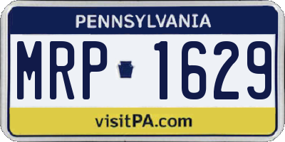 PA license plate MRP1629