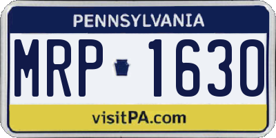 PA license plate MRP1630