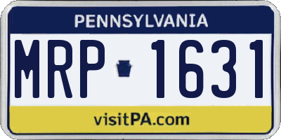 PA license plate MRP1631