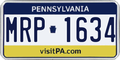 PA license plate MRP1634
