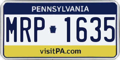 PA license plate MRP1635