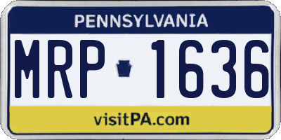 PA license plate MRP1636
