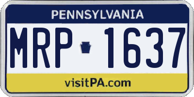 PA license plate MRP1637