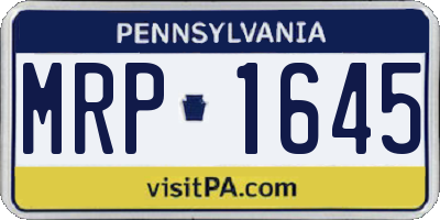 PA license plate MRP1645
