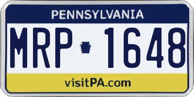 PA license plate MRP1648