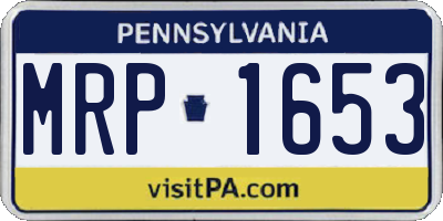 PA license plate MRP1653