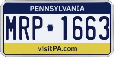 PA license plate MRP1663