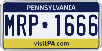 PA license plate MRP1666